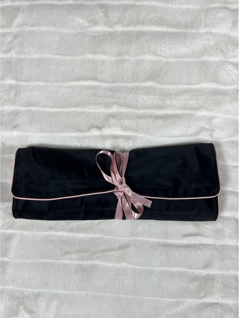 NWOT Dyson Airstrait Wrap Blue Black Velvet Travel Straightener Bag Chic Preppy